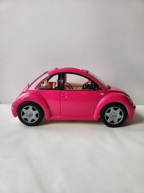 Vintage Barbie Toy Car Hot Pink Punch Buggie Volkswagen Beetle 2000 Mattel